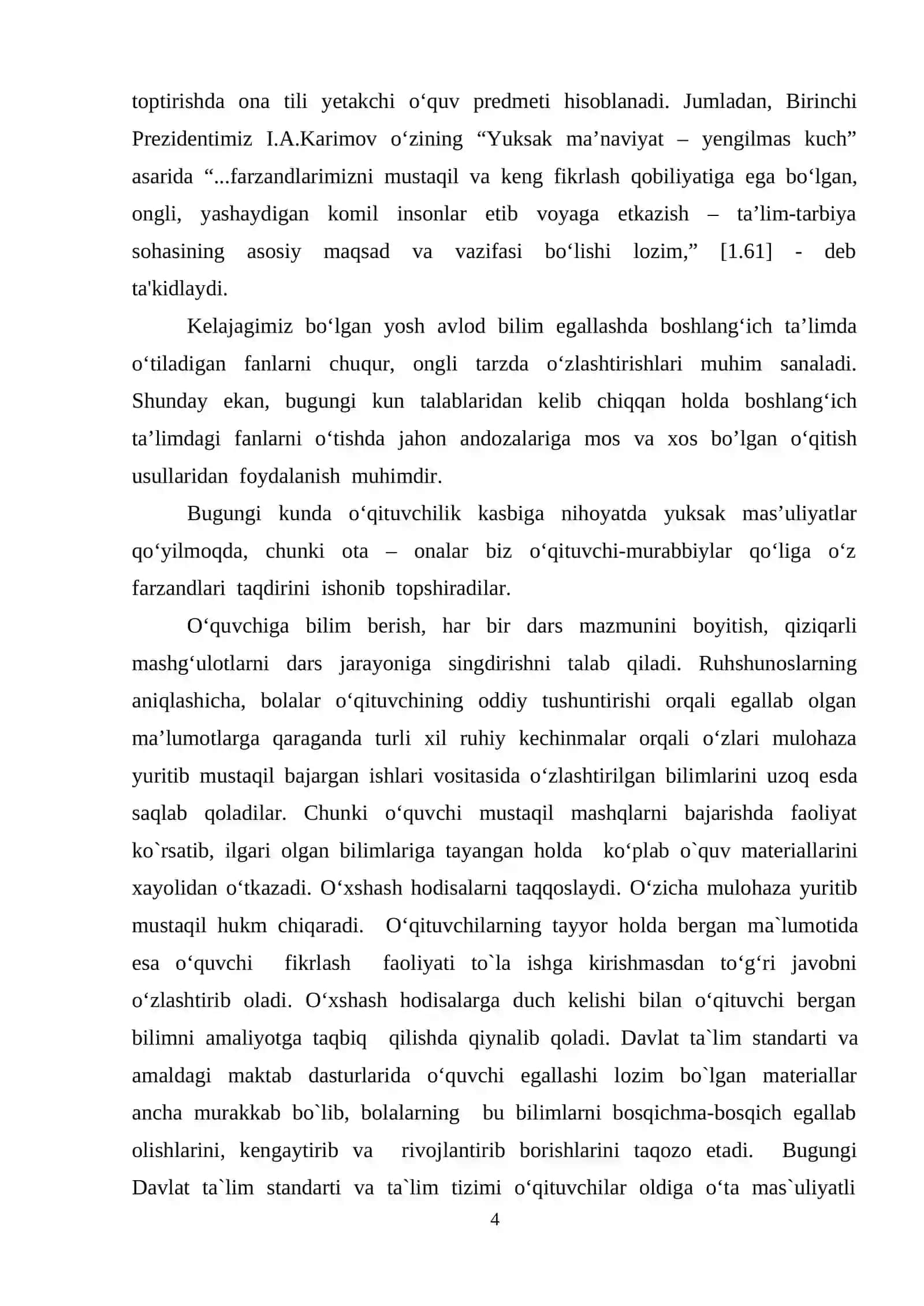 "ONA TILI O‘QITISH METODIKASI" 4
