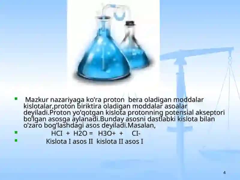 Kislota – asos xossalari 4
