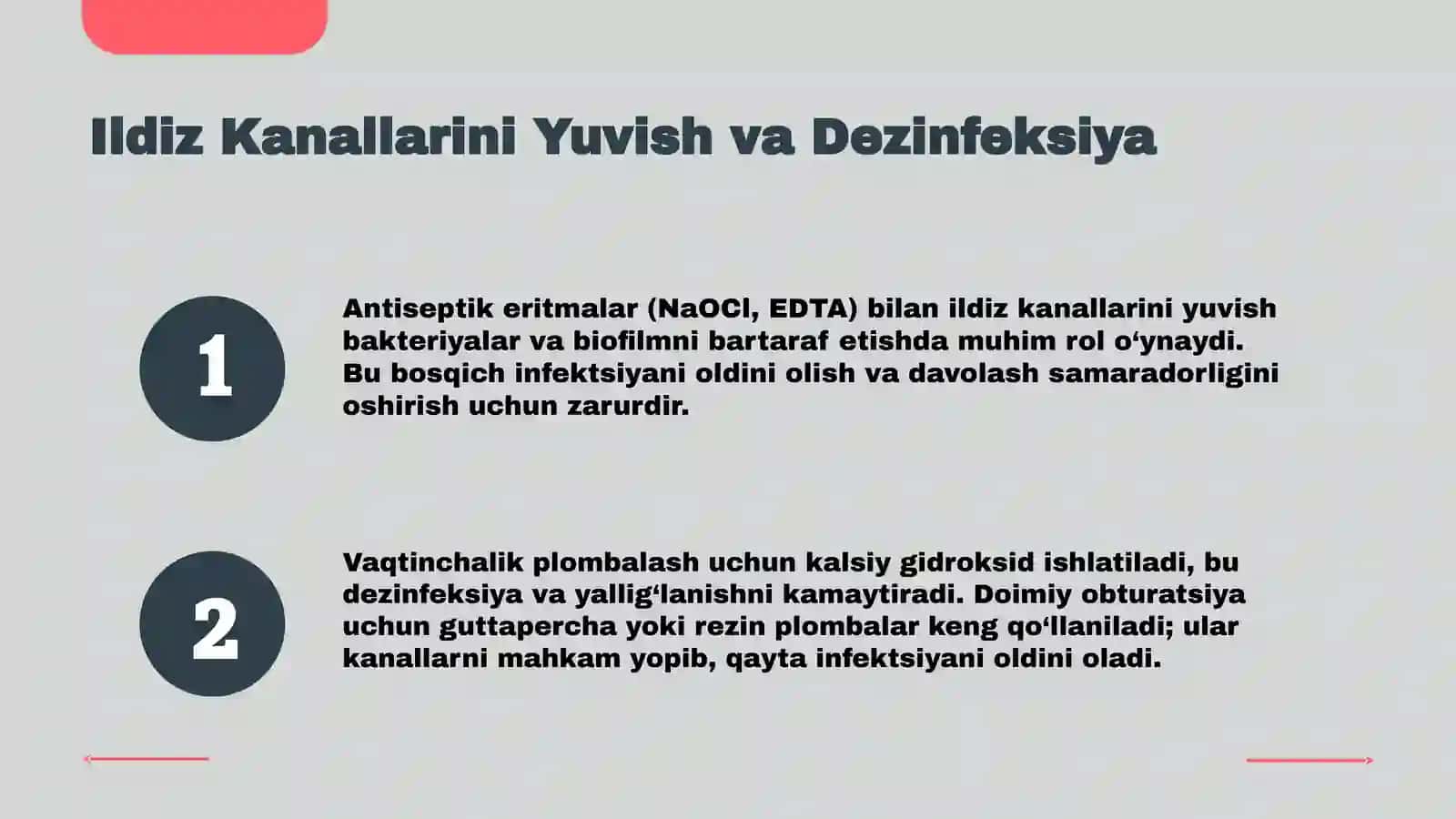 Surunkali periodontitlarni shakllanmagan sut va doimiy tishlarda davolash paytida va davolangandan soʻng sodir boʻlishi mumkin boʻlgan asoratlar 4