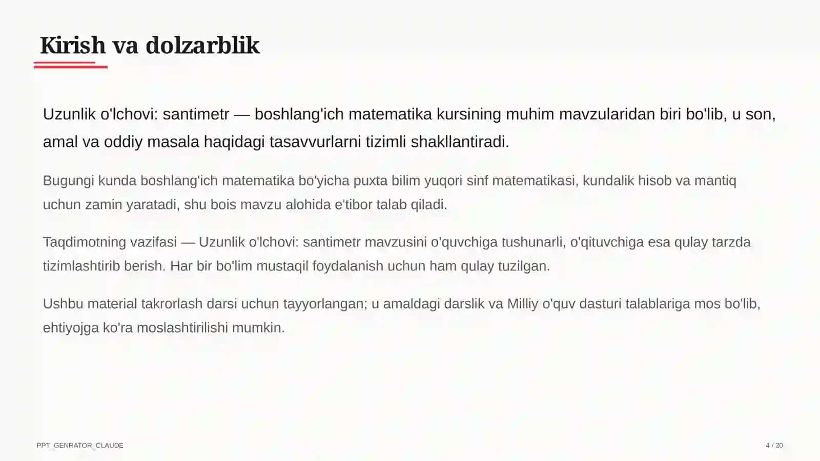 Matematika (1– 4) — takrorlash darsi 4
