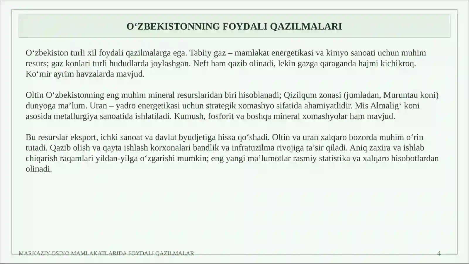 MARKAZIY OSIYO MAMLAKATLARIDA FOYDALI QAZILMALAR 4