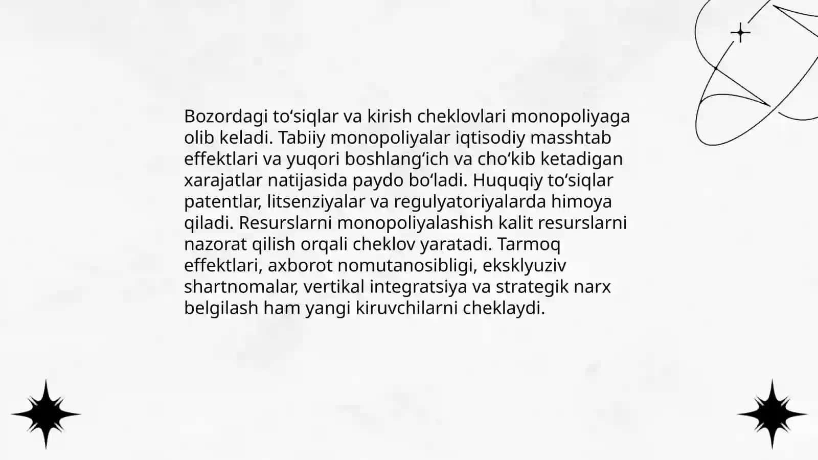 Tovar va moliya bozorlarida monopolistik faoliyatni cheklash 4