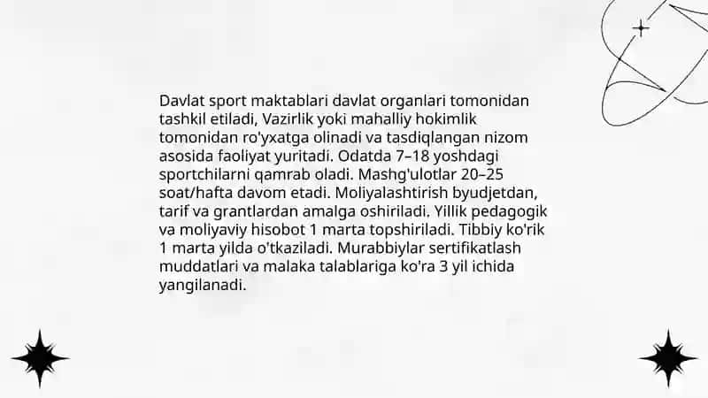 Sport maktablarining turlari va ularning nizomlari haqida tushunchalar 4