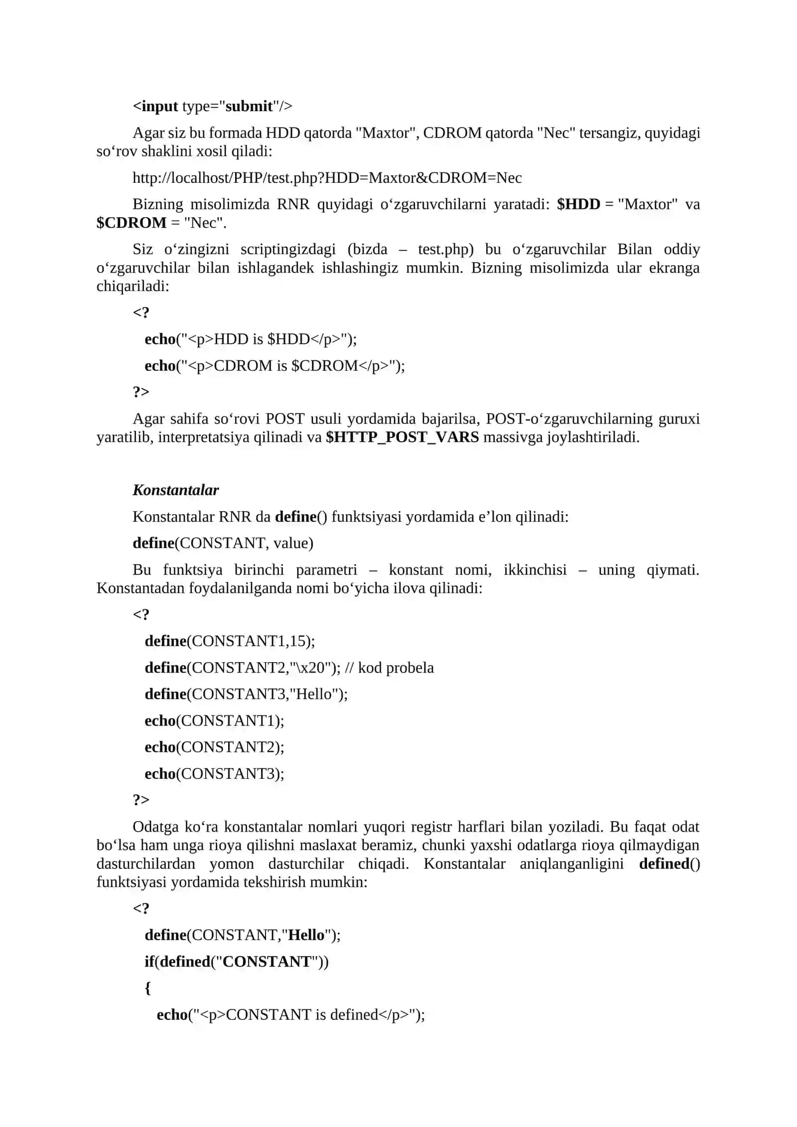 PHP аsоslаri 4