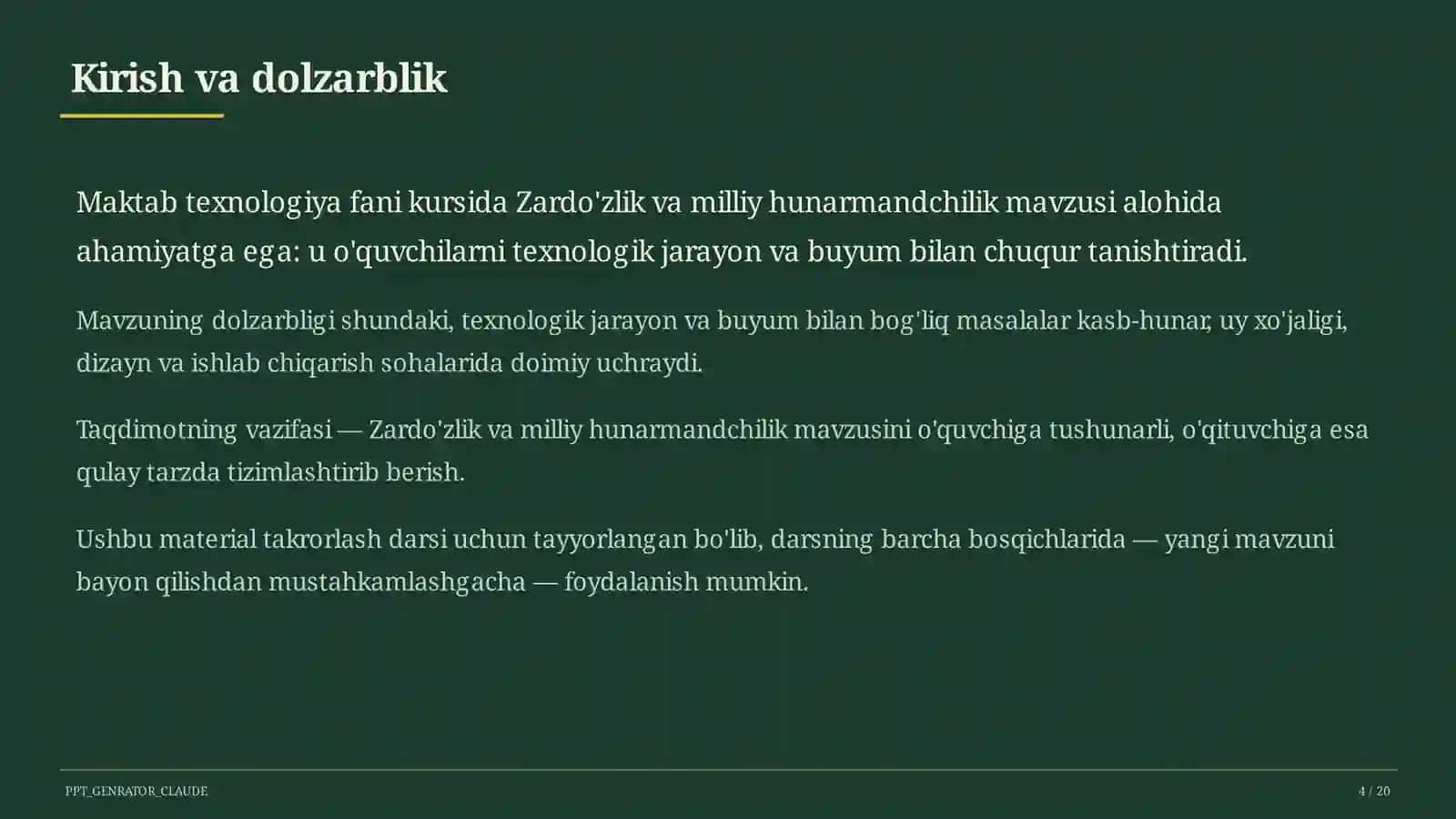 Zardo'zlik va milliy hunarmandchilik (8-sinf) 4