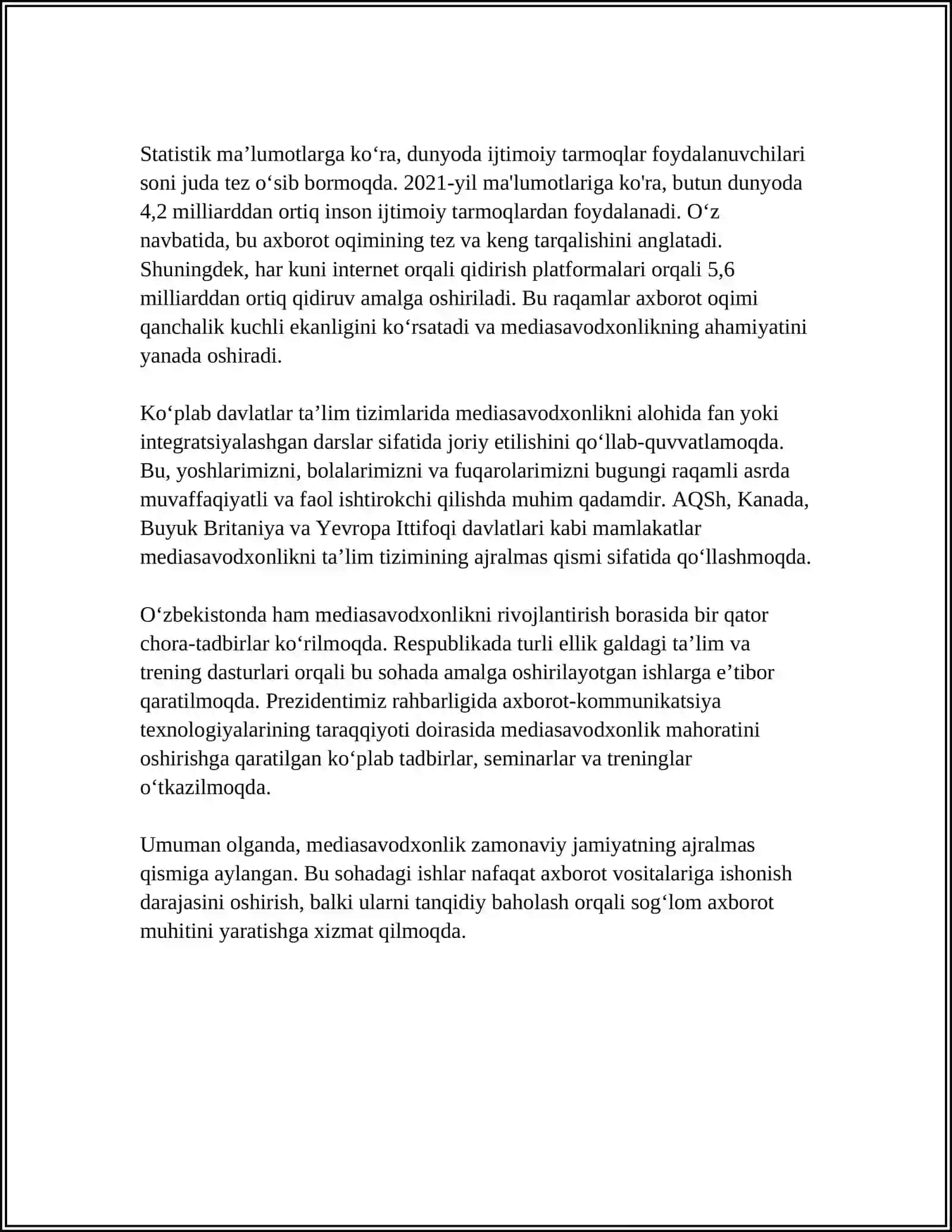 MEDIASAVODXONLIK TUSHUNCHASI VA UNING AHAMIYATI 4