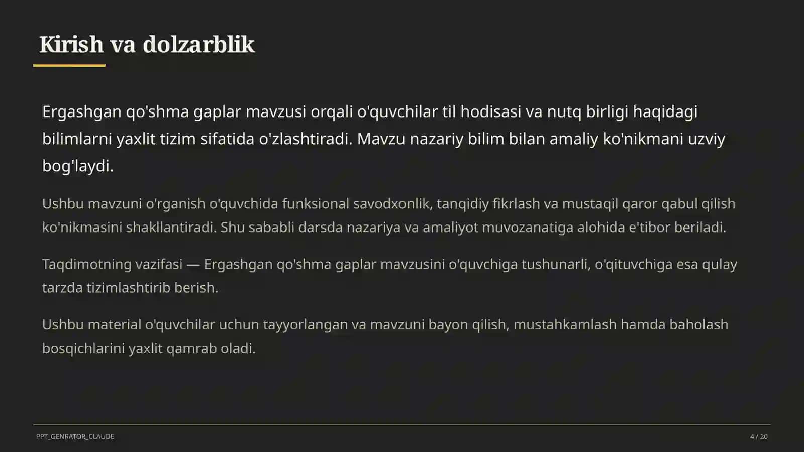 Ergashgan qo'shma gaplar (9-sinf) 4