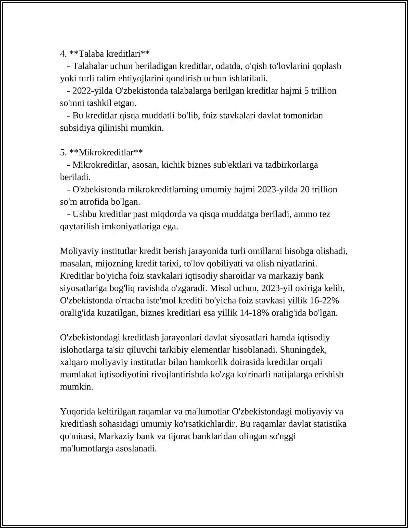 ANOR BANK KREDITLARINI TAHLIL QILISH 4