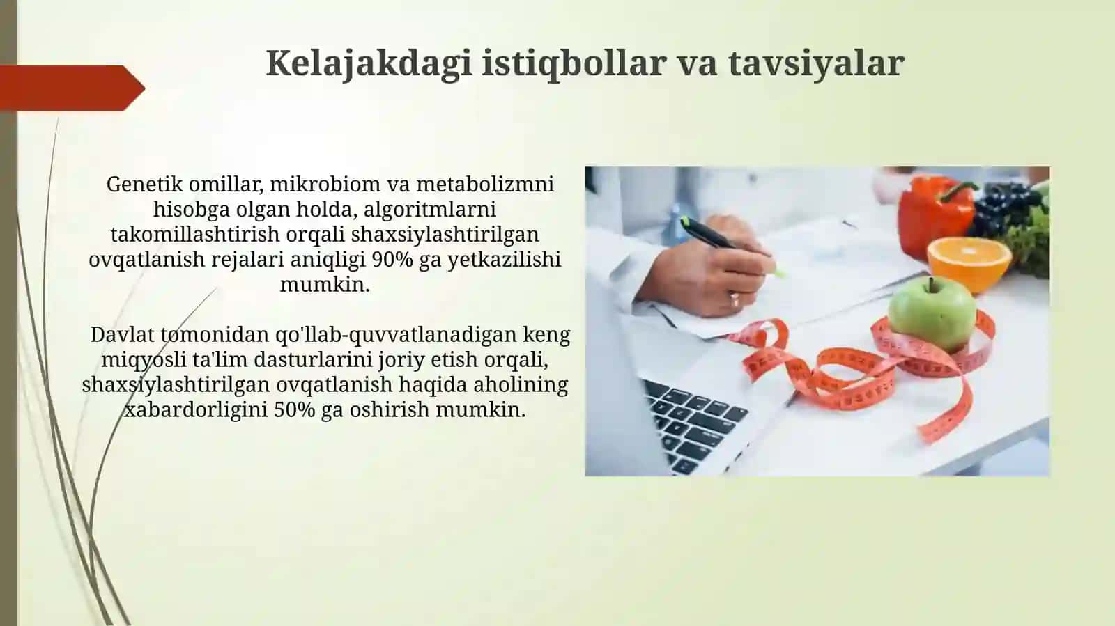 Shaxsiylashtirilgan ovqatlanishning samaradorligini baholash 4