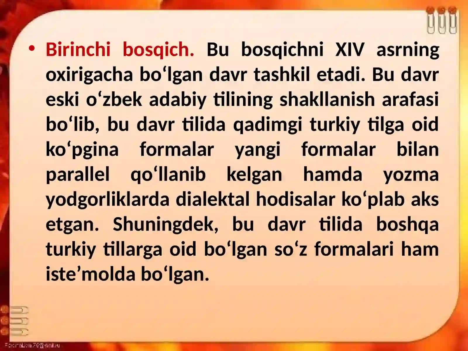 Oʻzbek tilining tarixiy  morfologiyasi. Ot so‘z turkumi 4