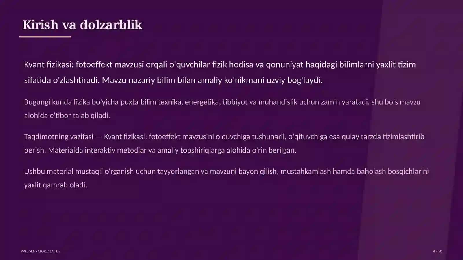 Kvant fizikasi: fotoeffekt (11-sinf) 4