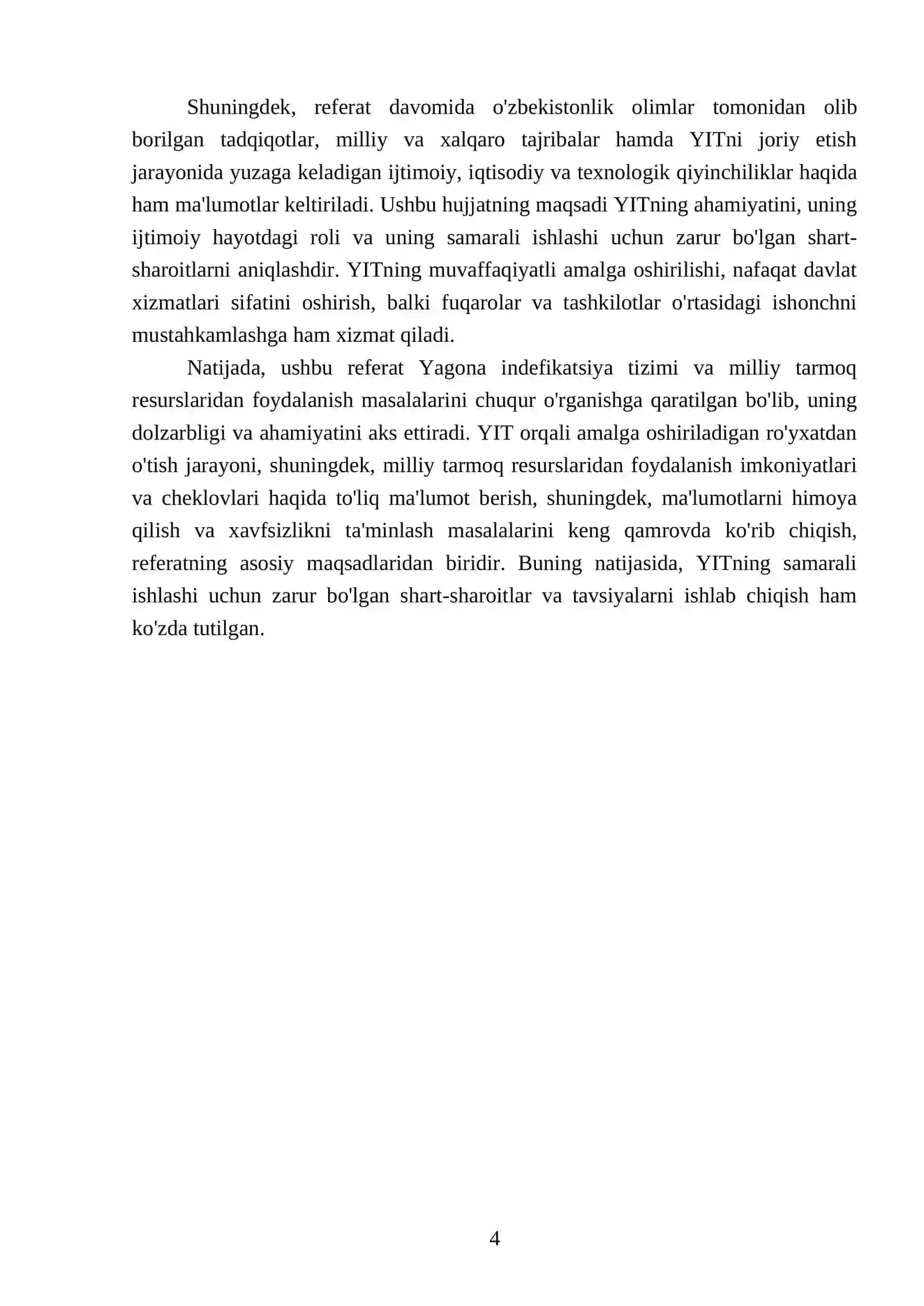 Yagona indefikatsiya tizimida roʻyxatdan oʻtish va Milliy tarmoq resurslaridan foydalanish 4