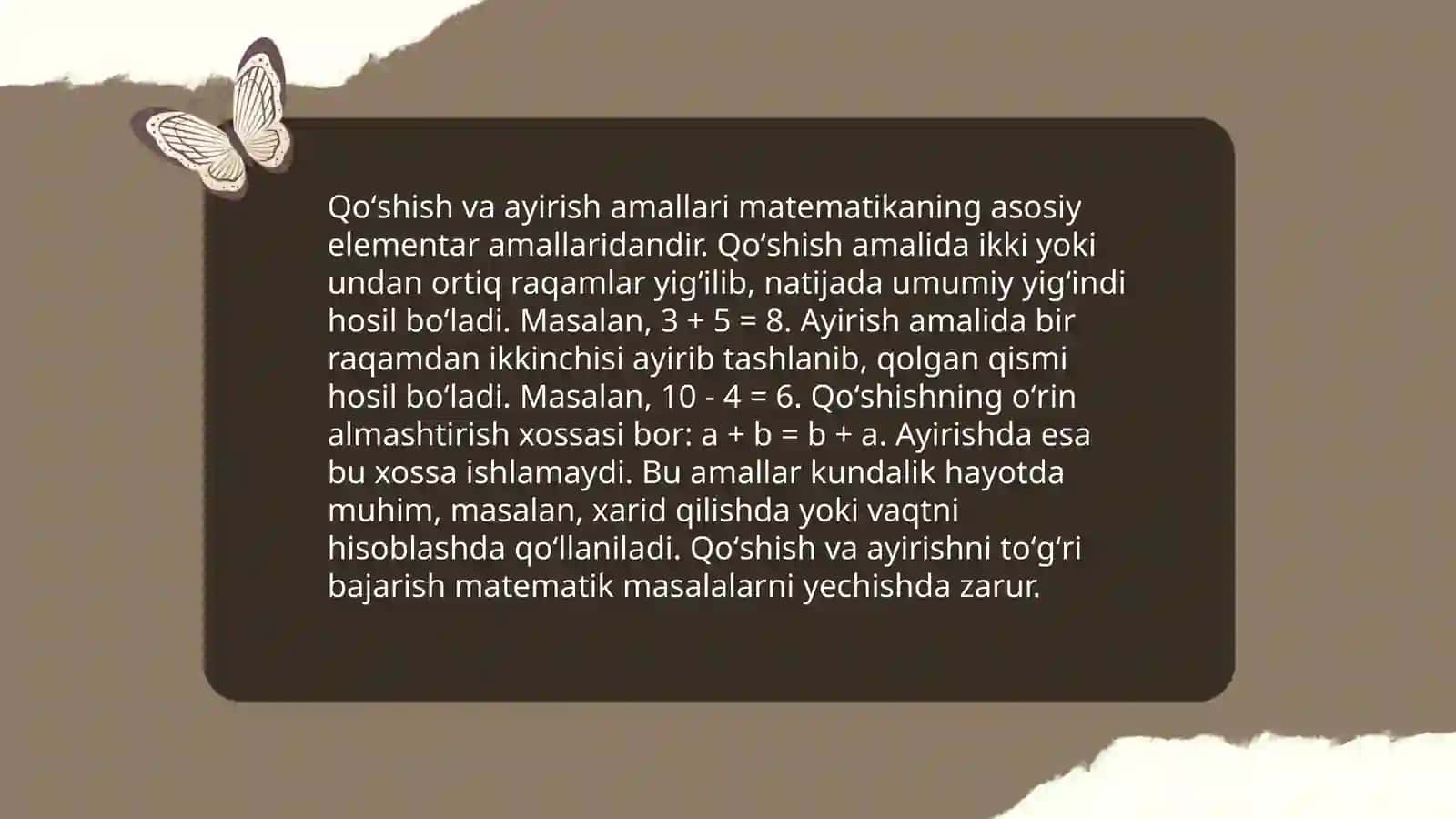 Algebraik materialni oʻrgatish metodikasi yuzasidan 3-4 sinf matematika darsliklaridan taqdimot 4