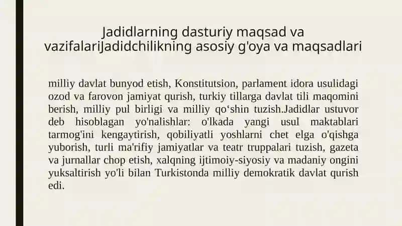 Jadid ma’rifatparvarlarining o‘lka ijtimoiy-ma’naviy hayotida tutgan o‘rni 4