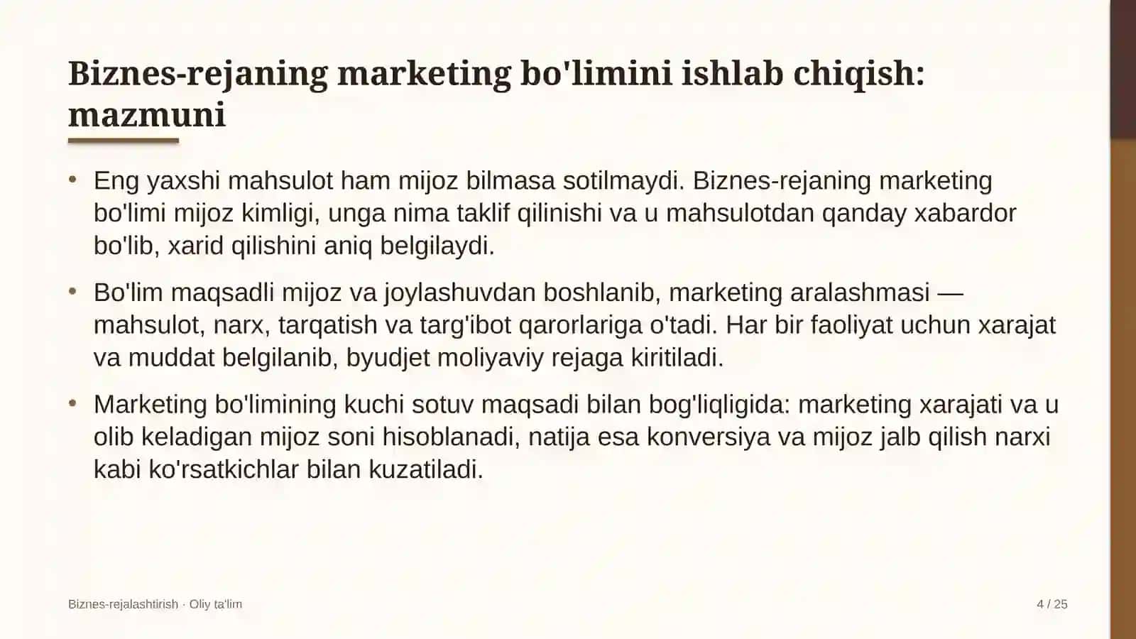 Xususiy telekanallarda biznes-rejaning marketing bo'limini ishlab chiqish 4