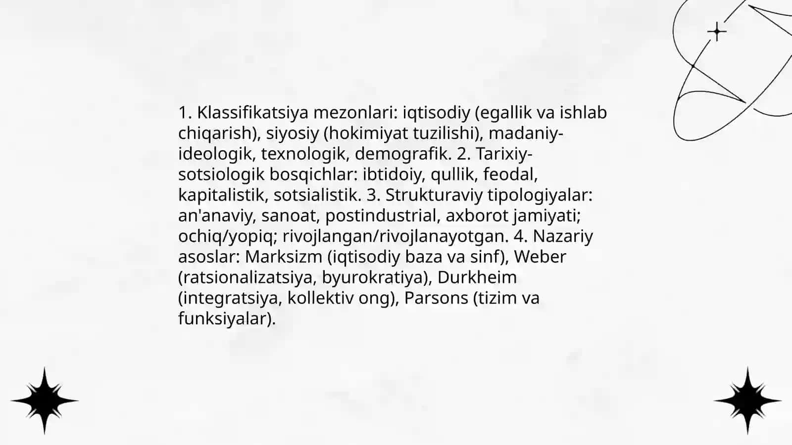 Jamiyat falsafasi.Jamiyat turlari 4