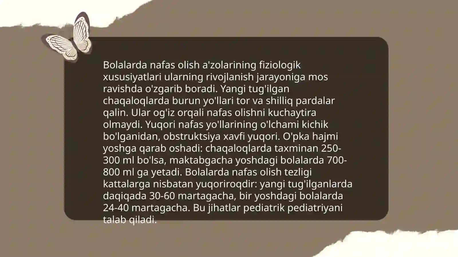 BOLALARDA NAFAS OLISH A'ZOLARINING ANATOMO - FIZIOLOGIK XUSUSIYATLARI VA TEKSHIRISH USULLARI 4