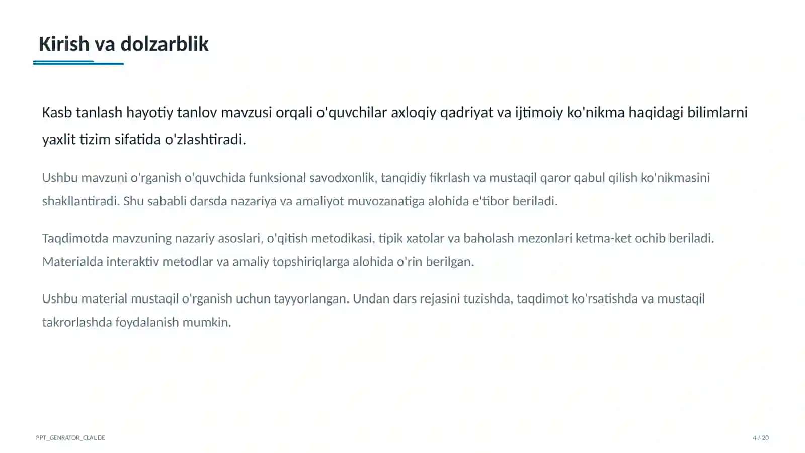 Kasb tanlash hayotiy tanlov (9-sinf) 4