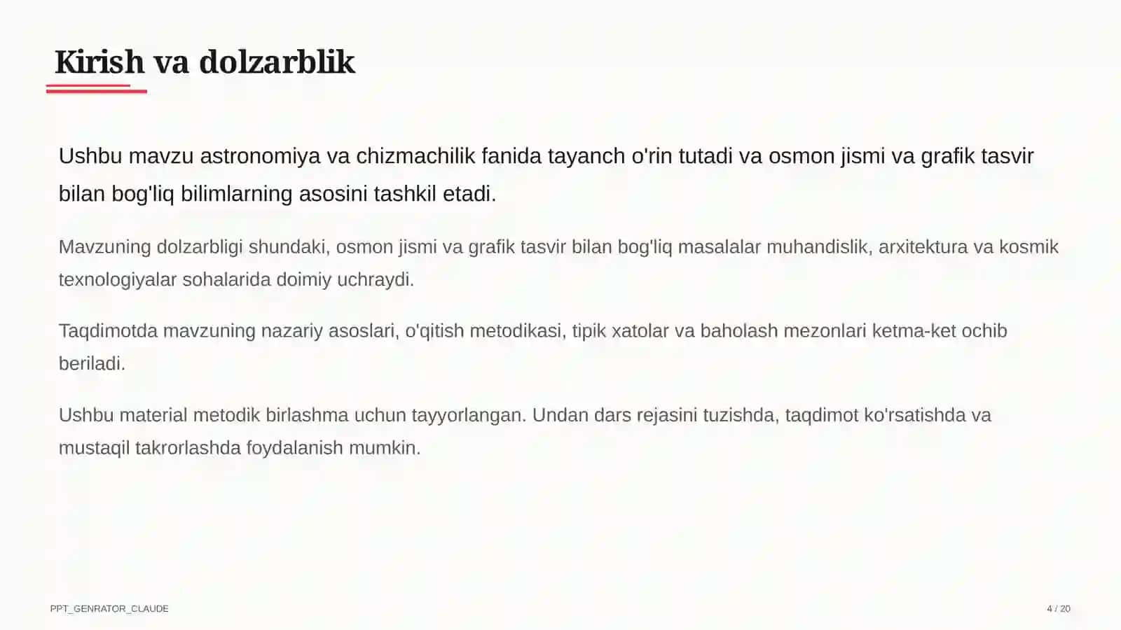 Chizmachilik asoslari: chizma asboblari va formatlar (8-sinf) 4
