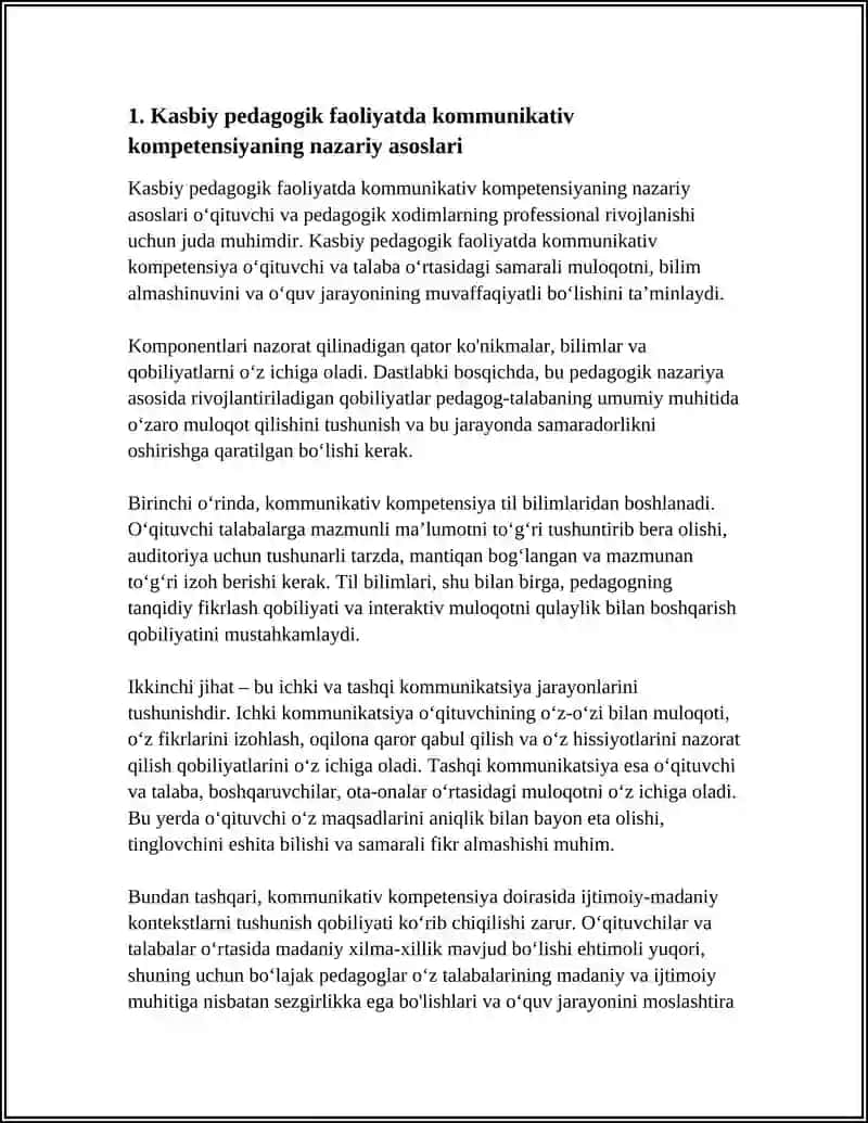 KASBIY PEDAGOGIK FAOLIYATDA KOMMUNIKATIV KOMPTENTSIYANING OʻRNI 4