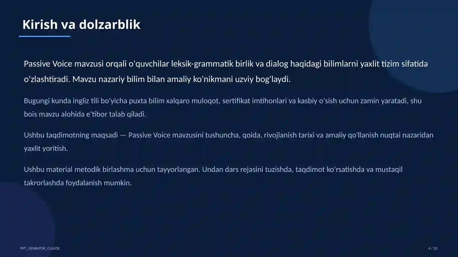 Passive Voice (9-sinf) 4