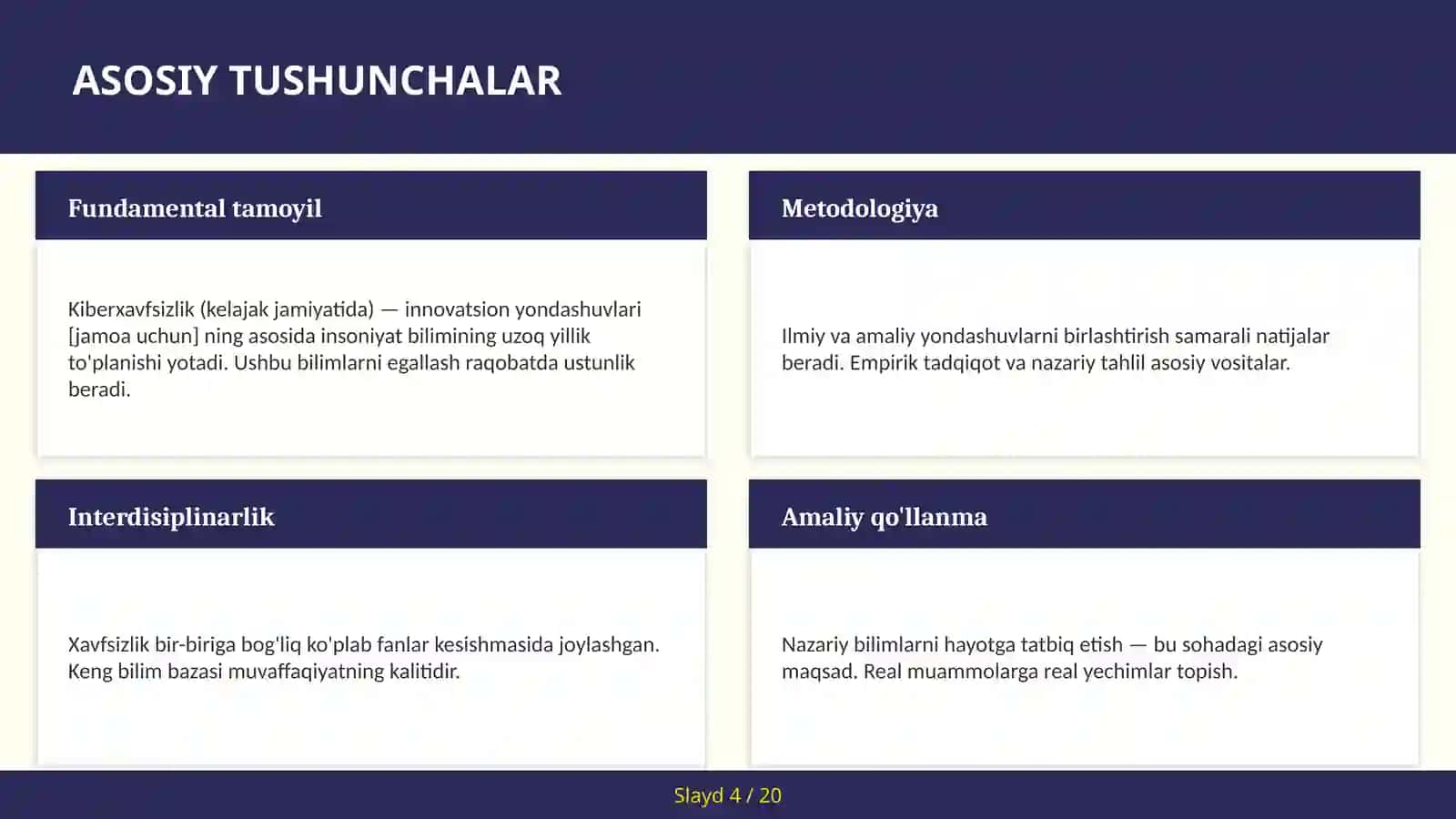 KIBERXAVFSIZLIK (KELAJAK JAMIYATIDA) — INNOVATSION YONDASHUVLARI [JAMOA UCHUN] 4