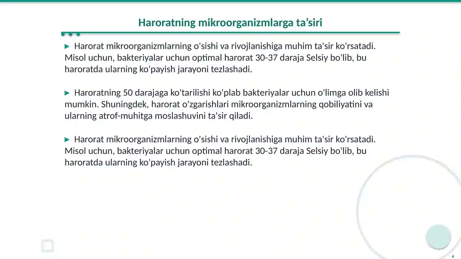 Fizikaviy omillarning mikroorganizmlarga ta’siri 4