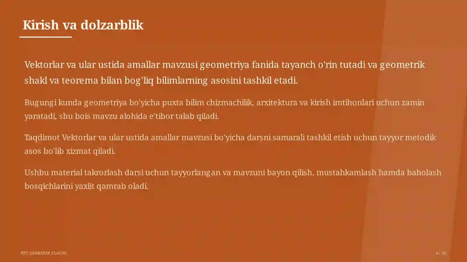 Vektorlar va ular ustida amallar (9-sinf) 4