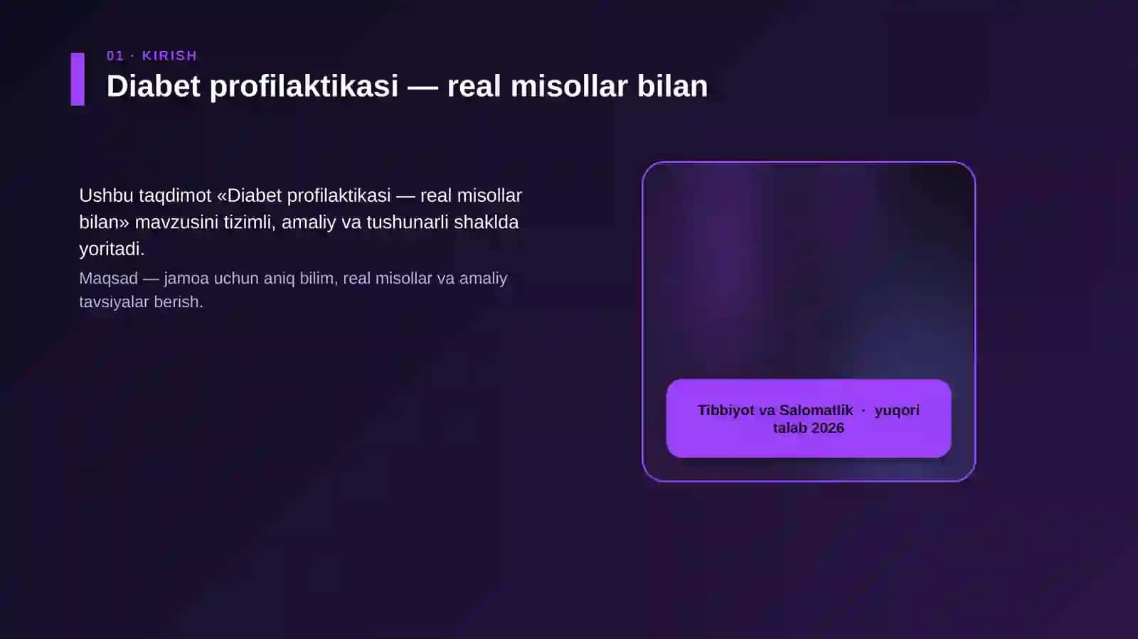 Diabet profilaktikasi — real misollar bilan 4