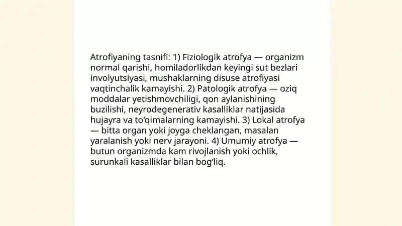 Atrofiya va uning turlari 4