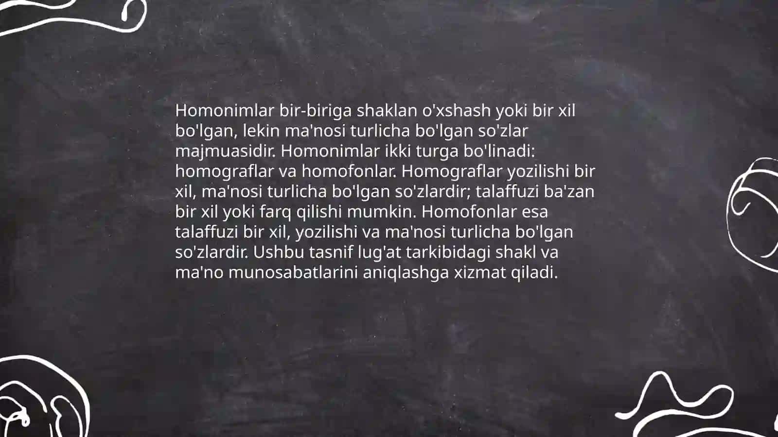 Lugʻat tarkibining shakl va maʼno munosabatlari jihatidan tavsiflanishiga koʻra turlari 4