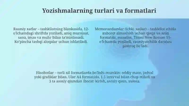 Xizmat yozishmalari 4