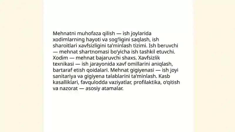Oʻzbekiston Respublikasining "Mehnatni muhofaza qilish toʻgʻrisidagi" qonuni 4