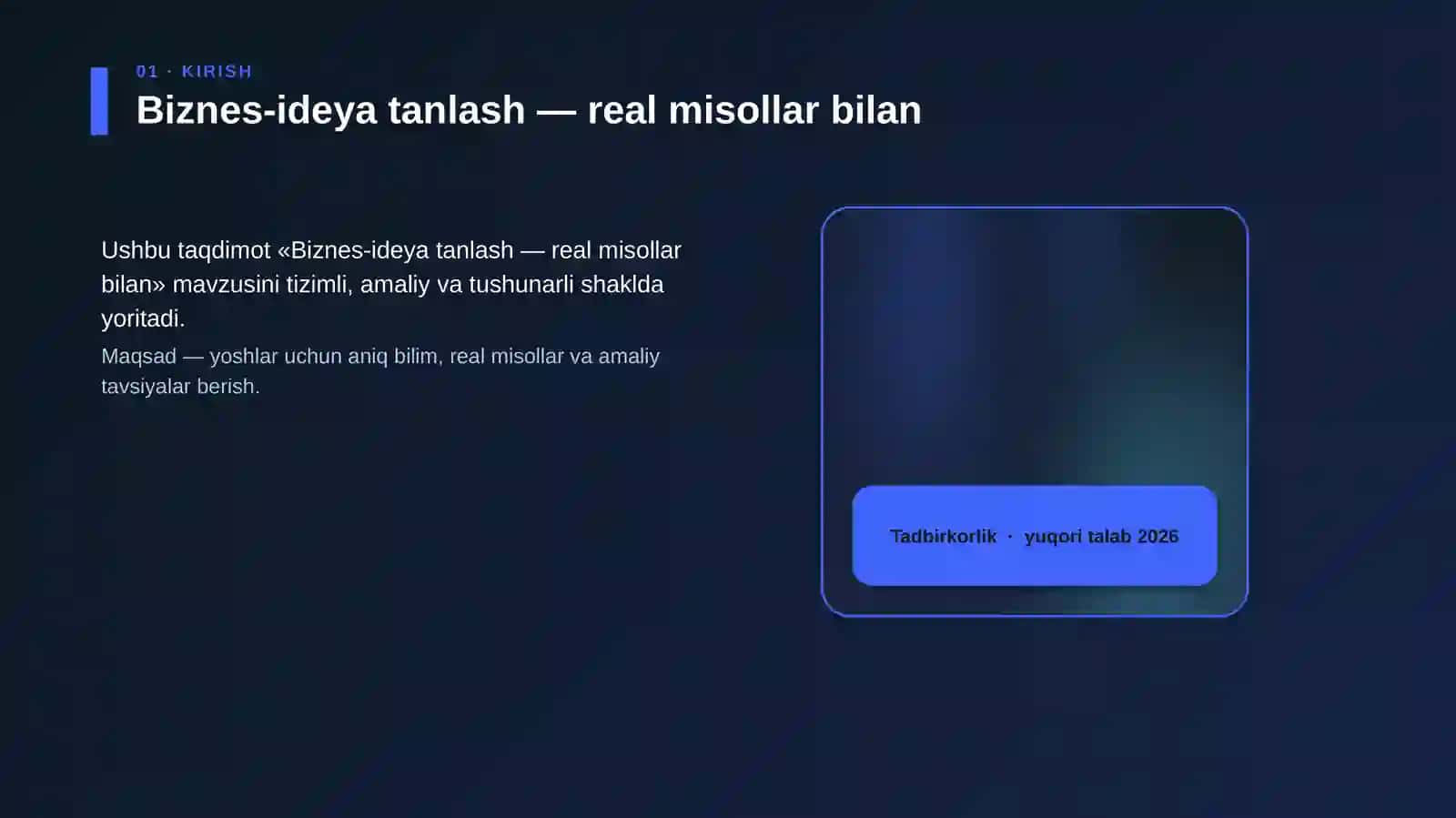 Biznes-ideya tanlash — real misollar bilan 4