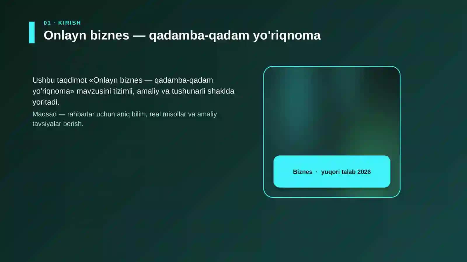 Onlayn biznes — qadamba-qadam yo'riqnoma 4