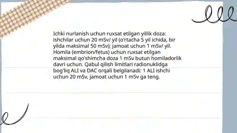 Radiofaol moddalarni qabul qilish darajasining me'yorlari 4