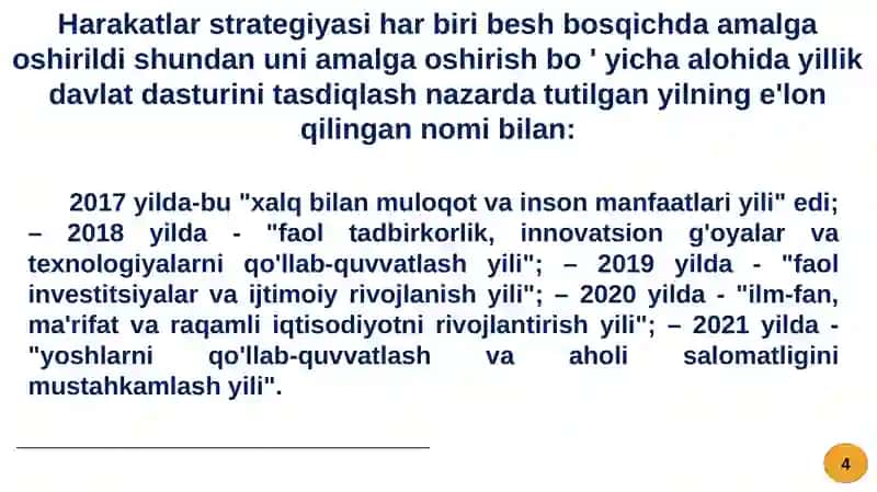 HARAKATLAR STRATEGIYASIDAN RIVOJLANISH STRATEGIYASIGACHA. 4