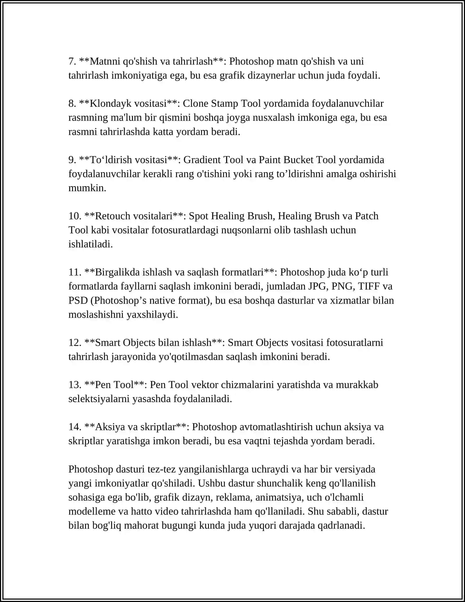 GRAFIK TASVIRLARGA ISHLOV BERISH,PHOTOSHOP DASTURIDA ISHLASH 4