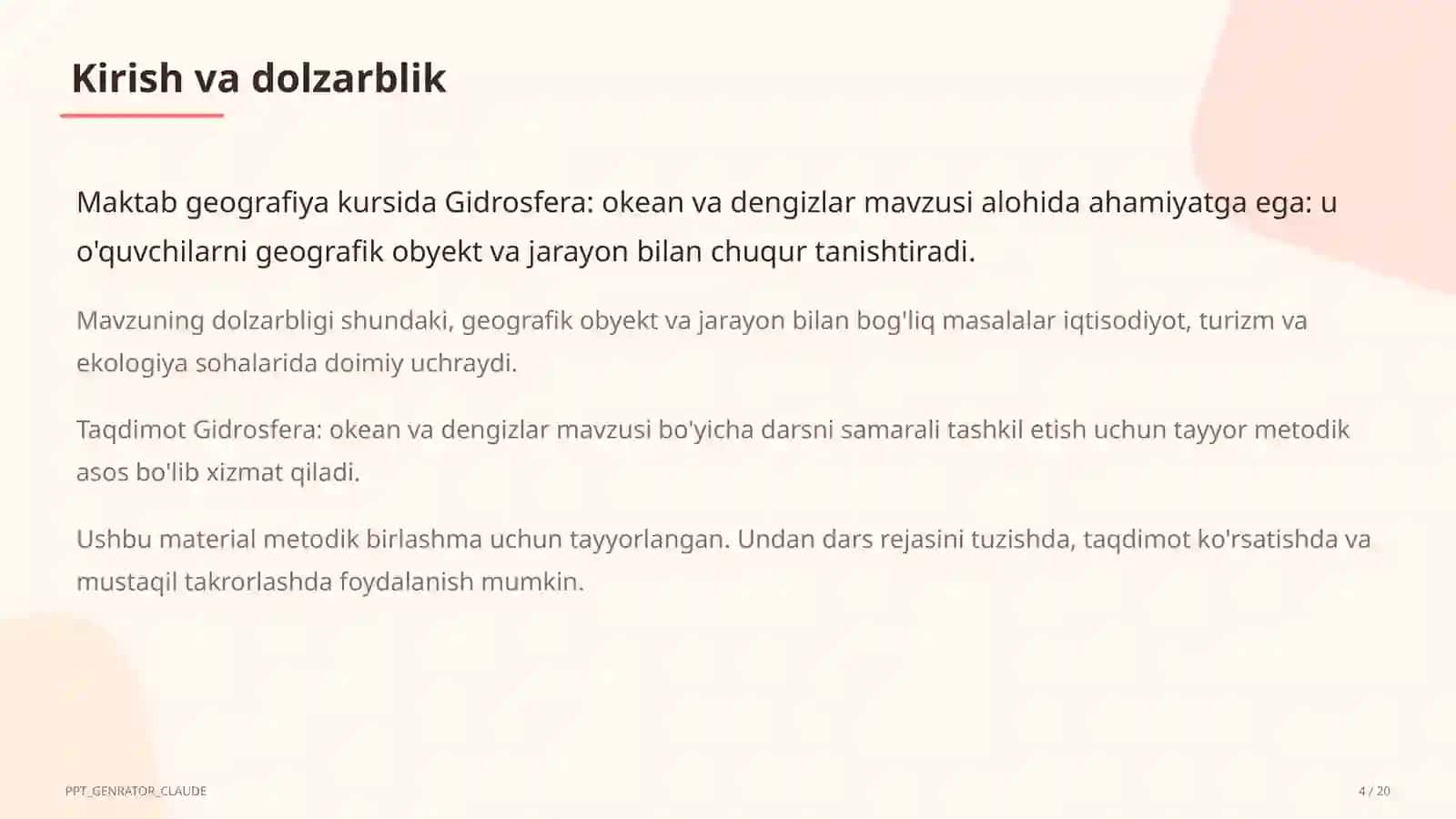 Gidrosfera: okean va dengizlar (6-sinf) 4
