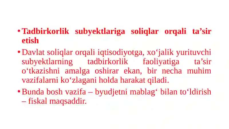 SOLIQ MUNOSABATLARINI HUQUQIY TARTIBGA SOLISH 4