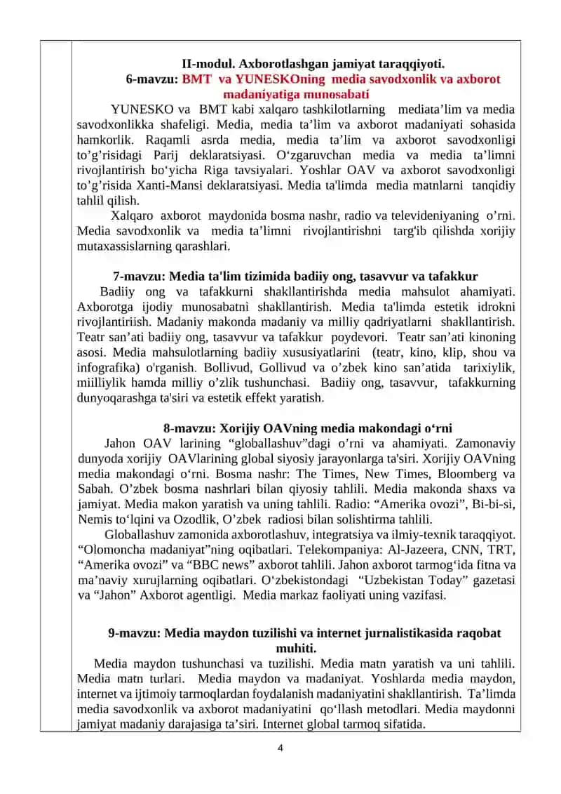 MEDIA SAVODXONLIK VA AXBOROT MADANIYaTI 4