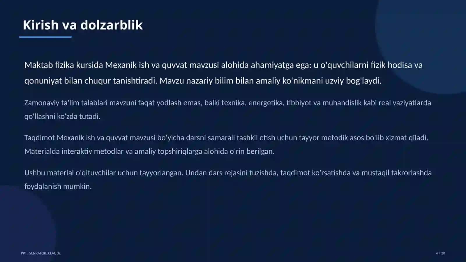 Mexanik ish va quvvat (7-sinf) 4