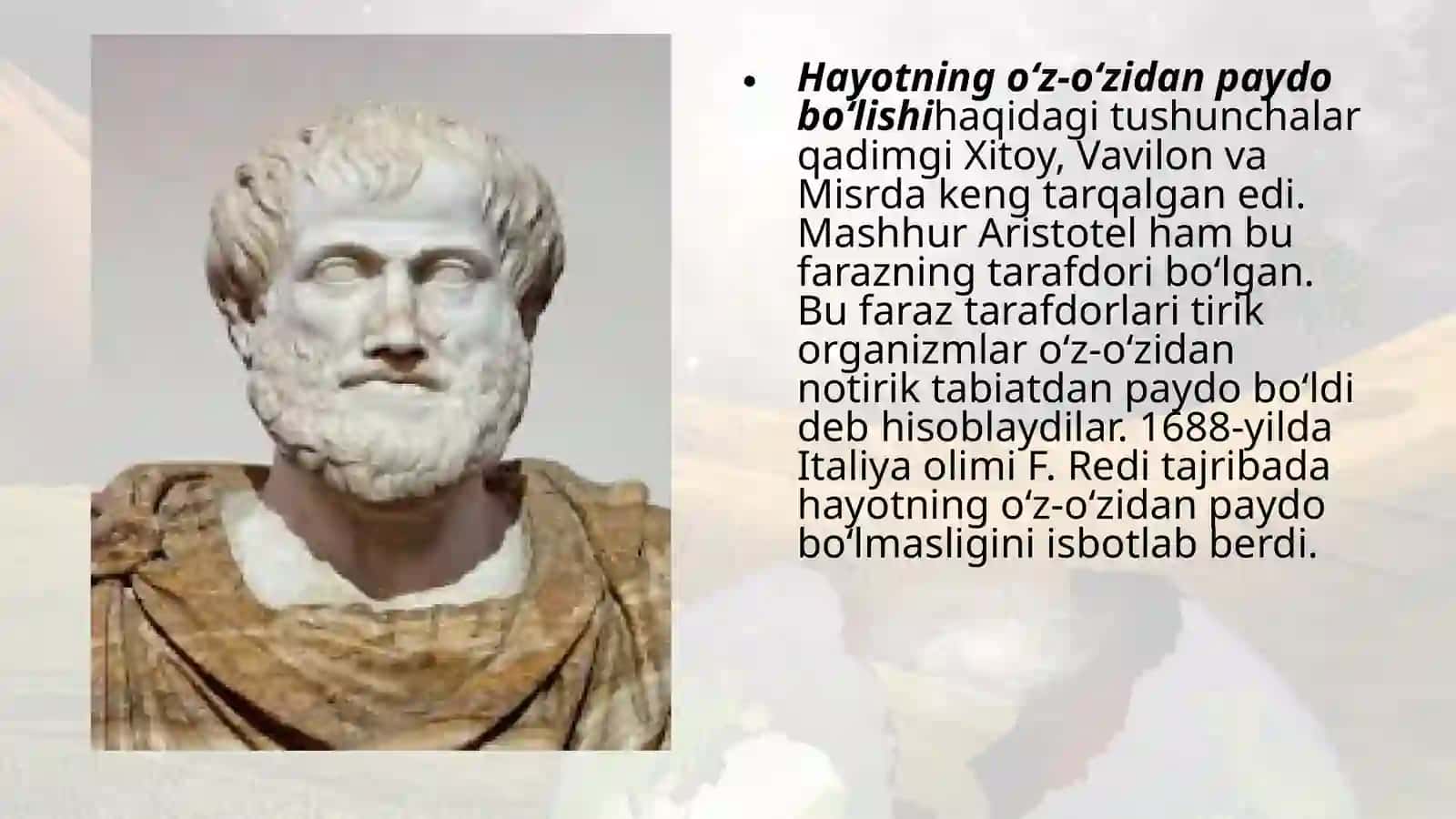 Hayotpaydobo'lishi haqidagi zamonaviy tasavvurlar 4