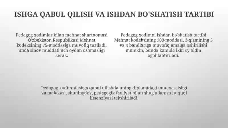 Talim tashkilotlari pedagog xodimlarining huquqiy maqomi 4