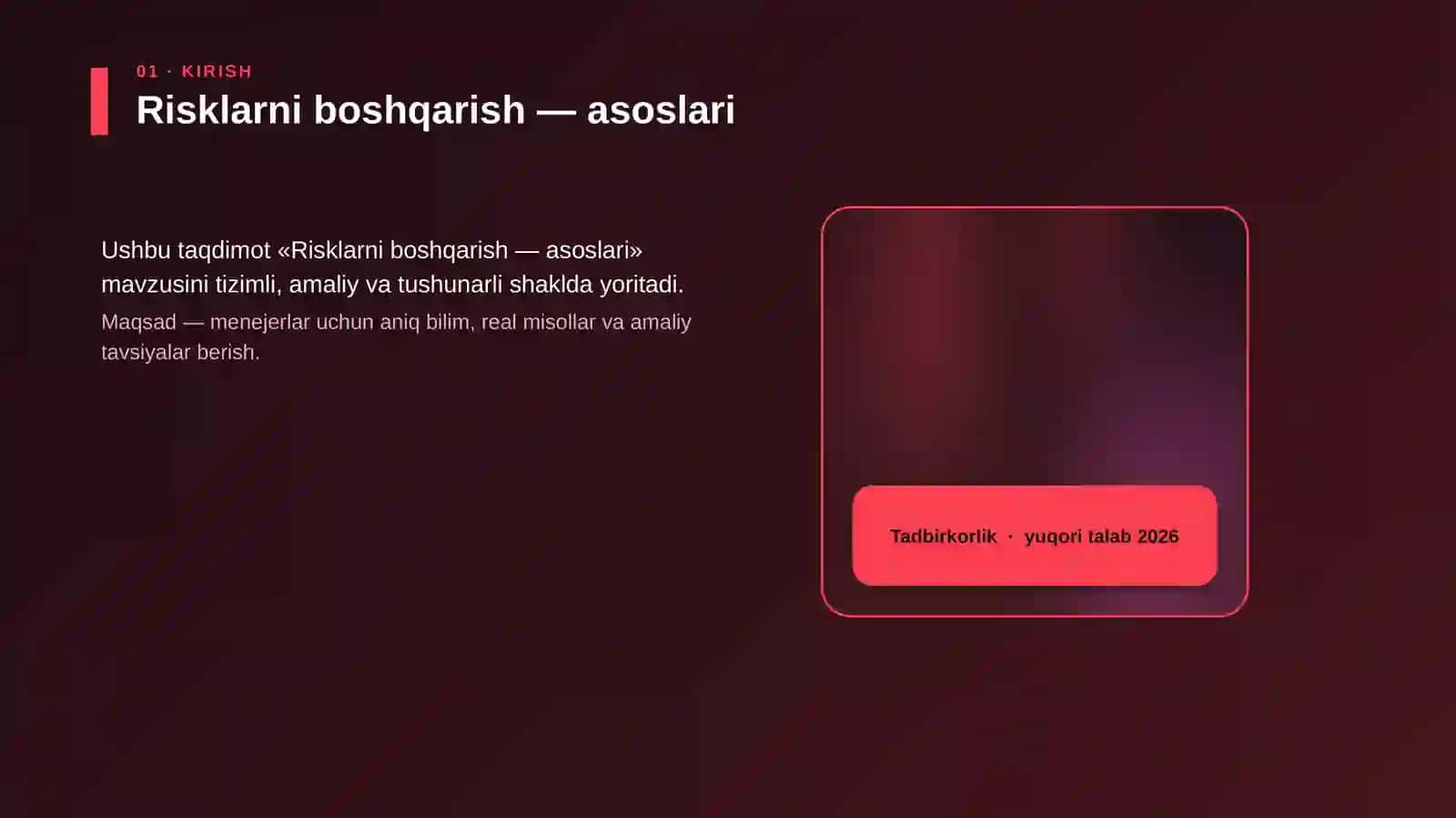 Risklarni boshqarish — asoslari 4