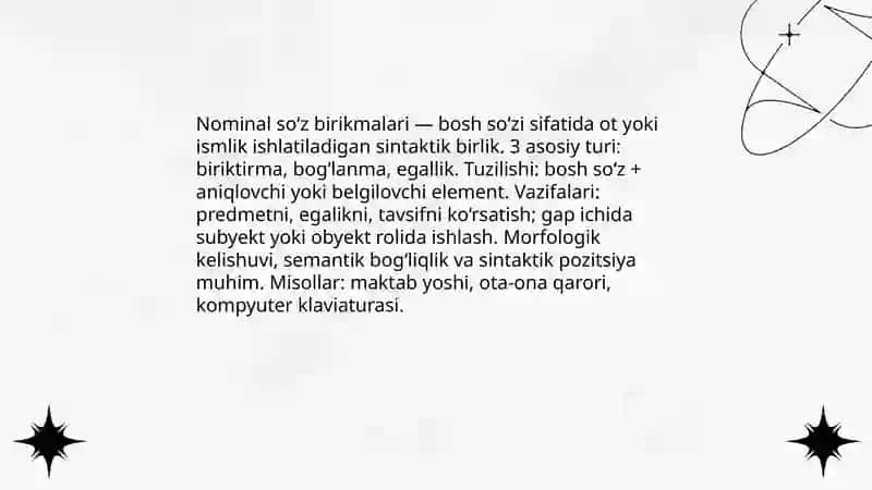 Manbalar tilida soʻz birikmalari 4