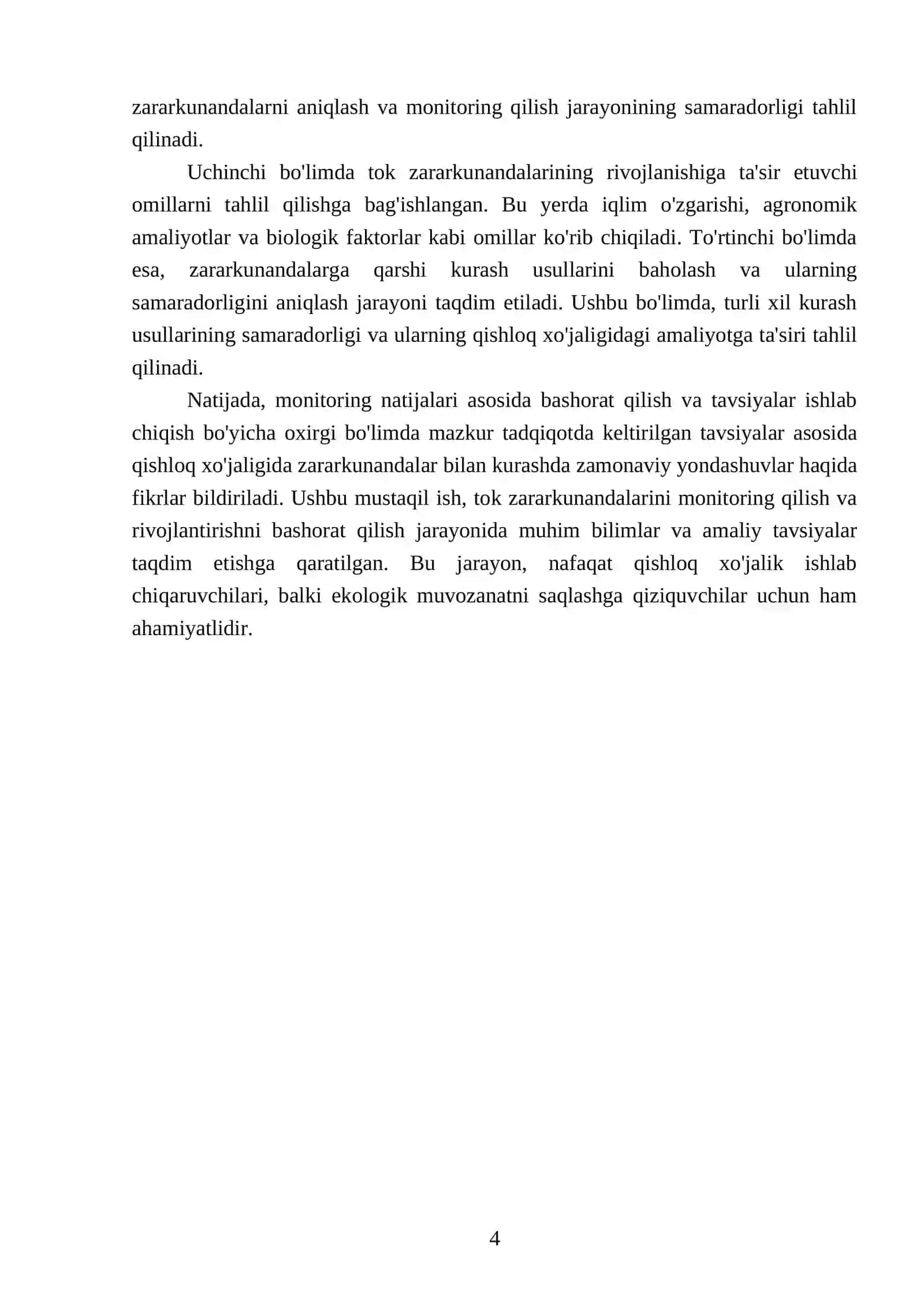 Tok zararkunandalarni monitoring qilish va rivojlantirishni bashorat qilish 4