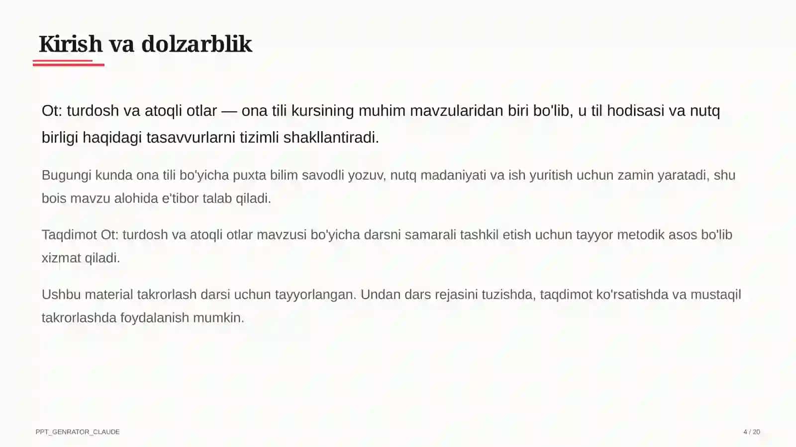 Ot: turdosh va atoqli otlar (6-sinf) 4