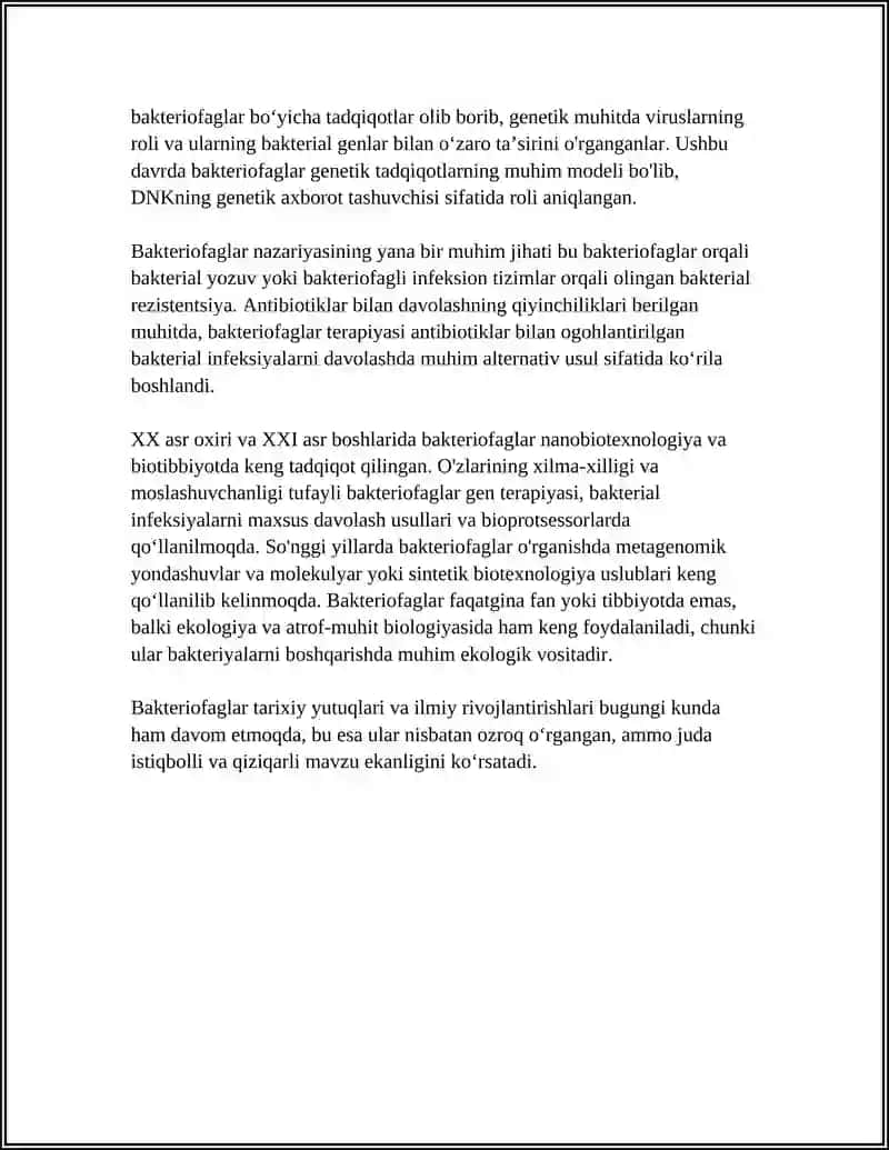 BAKTERIOFAG UNING TUZILISHI, XILLARI, AHAMIYATI 4