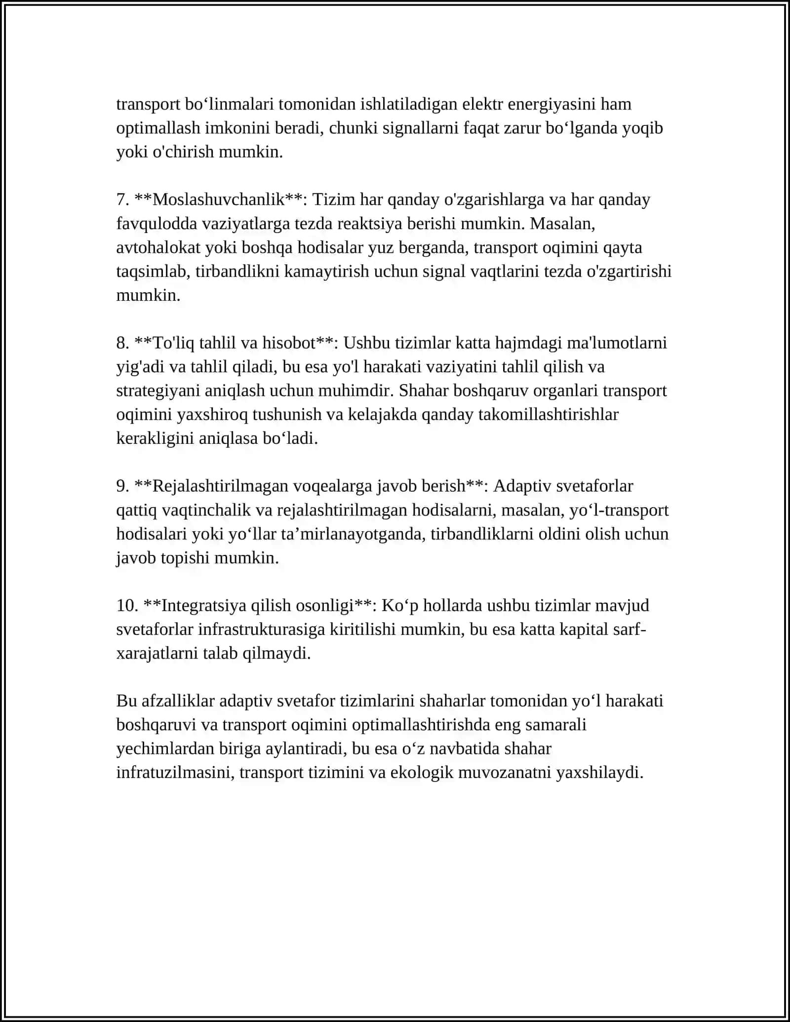 ADAPTIV SVETAFORLARGA MALUMOT UZATISH VA QABUL QILISH TIZIMLARI 4